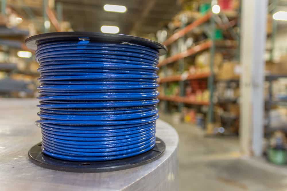Spool of blue wire